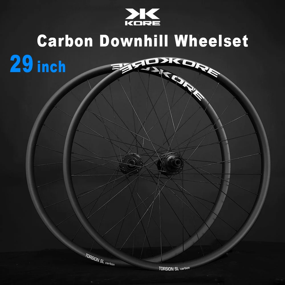 

KORE 29 Inch MTB Carbon Wheelset T800 Carbon 6-12 Speed 6-Bolt Thru-Axle 30/36mm Inner/Outer Width 780/900g Mountain Bike Wheels