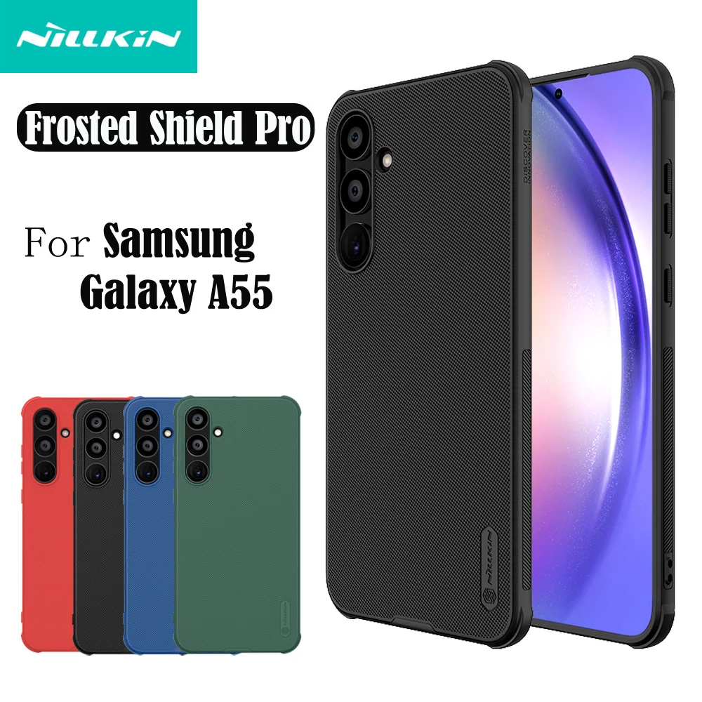 

Чехол для Samsung Galaxy A55 5G Nillkin Super Frosted Shield Pro, мягкая рамка из ТПУ, Жесткий Чехол из поликарбоната, противоударный чехол для Samsung A55