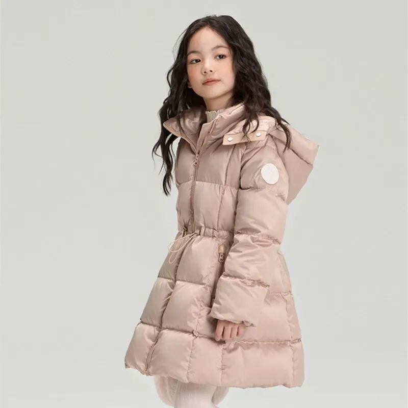 

RAISE Children Girls Winter Mid-length Jacket Hooded Thicken Warm Waist-cinching Parka For Teens Girls 4-14Y Kid Girls Outerwear