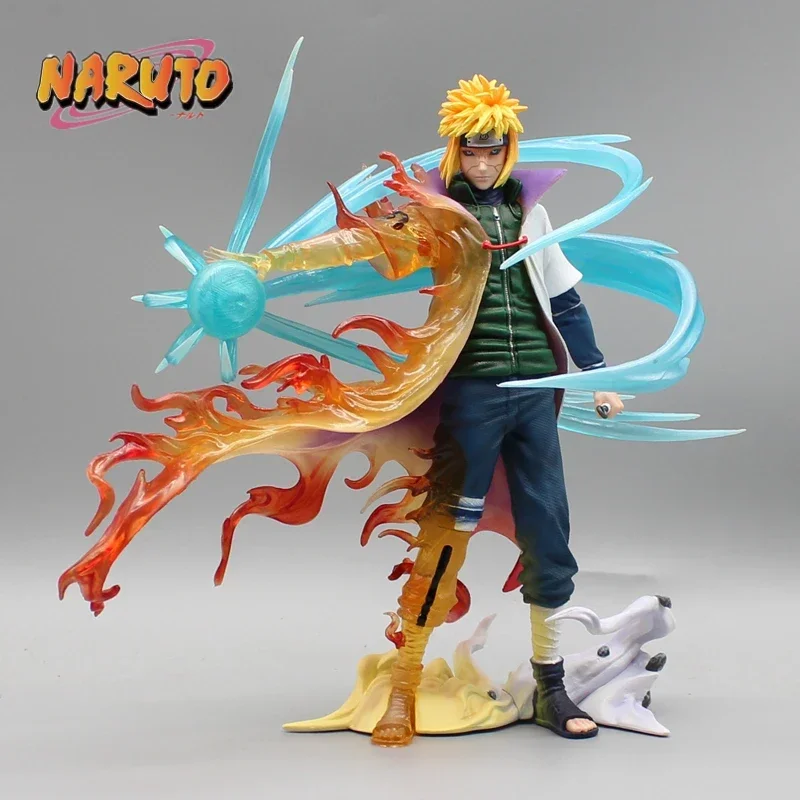 23cm Naruto Namikaze Minato Anime Figure Shippuden Two Heads Evil Gk Four Generations Action Figure Pvc Model Toys Kids Gifts