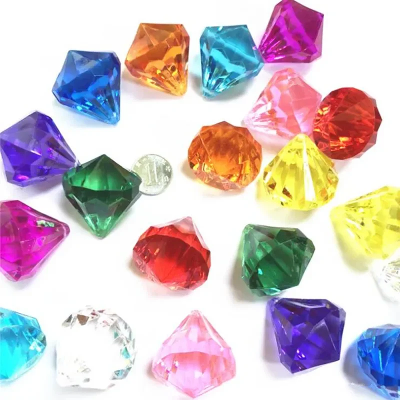 Acrylic Crystal Faux Diamond Jewels Children DIY Hang Beads Game Gems Kids  Party Favor  Christmas   Wedding Birthday Cosplay