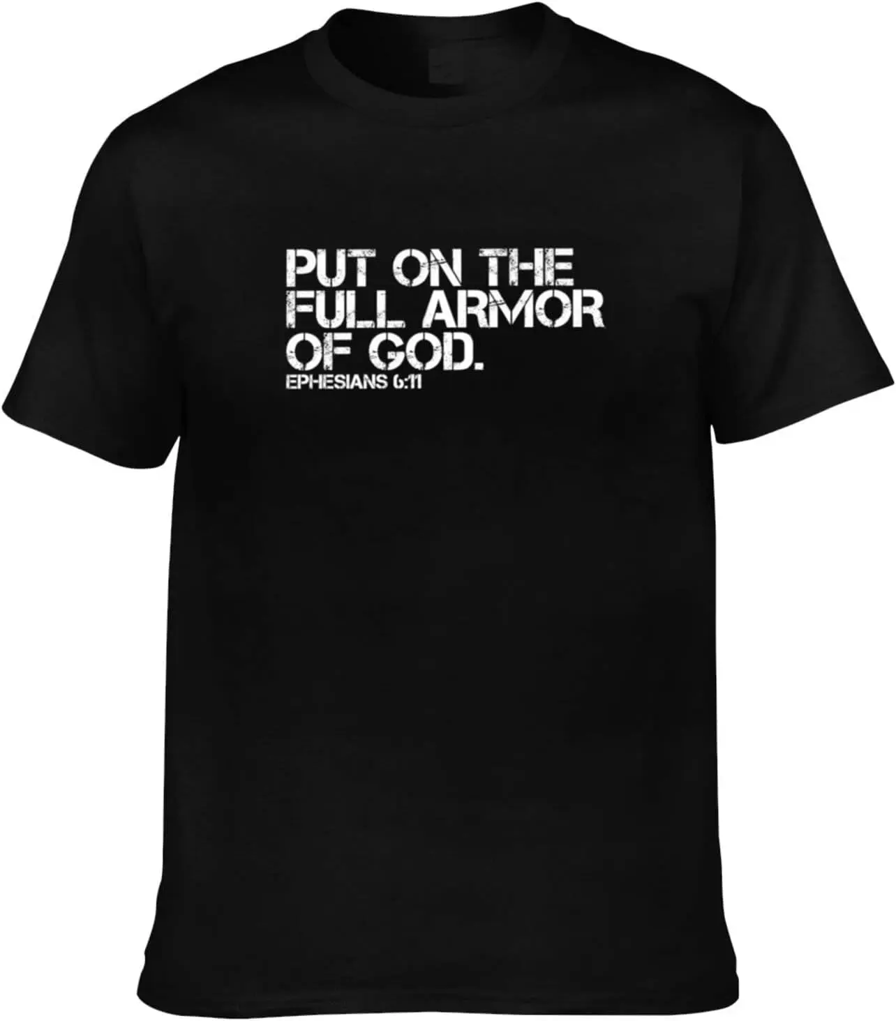 Put On The Full Armor of God Christian Religious Men's T-Shirt,Men's Short Sleeve Tees,Black T-Shirts for Men