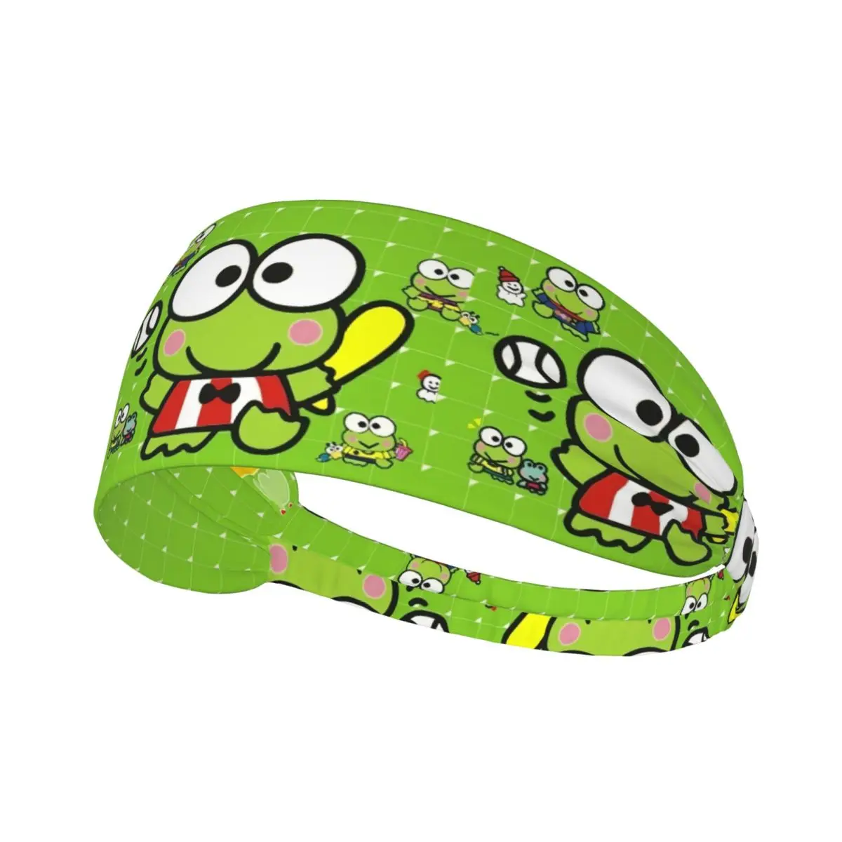 

Custom Cartoon Kero Kero Keroppi Sanrio Anime Gym Sweatband Women Men Non Slip Quick Drying Headbands Running