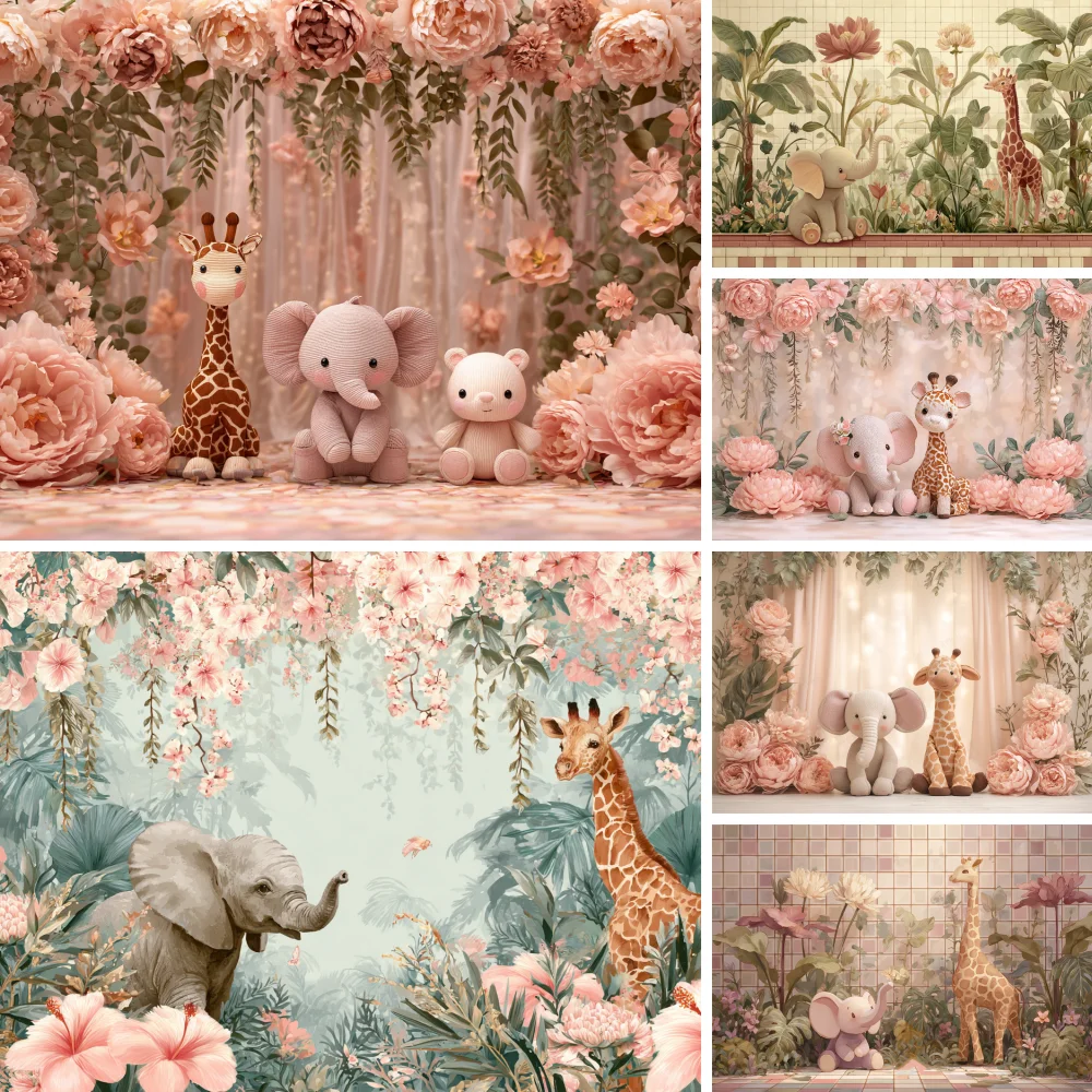 

Photography Background Jungle Safari Tropical Children Birthday Party Cake Smash Portrait Decor Backdrop Photo Studio