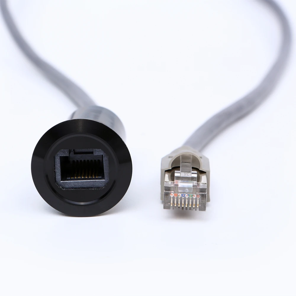 22mm USB connector socket  Metal Panel Socket RJ45 Female to Male  With Cable (60cm,150cm)