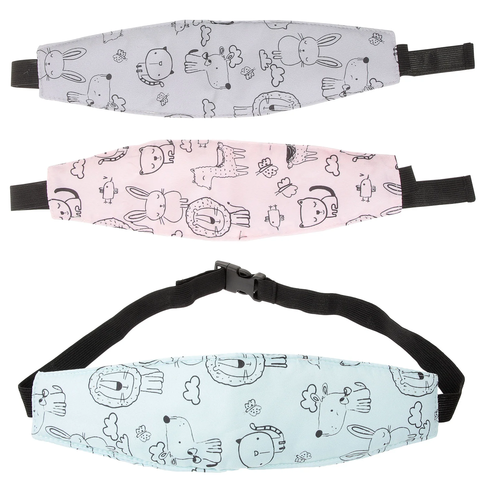 

3 Pcs Baby Stroller Safety Seat Strap Car Headband Trolley Kids Sleeping Essential Pure Cotton Support Infant