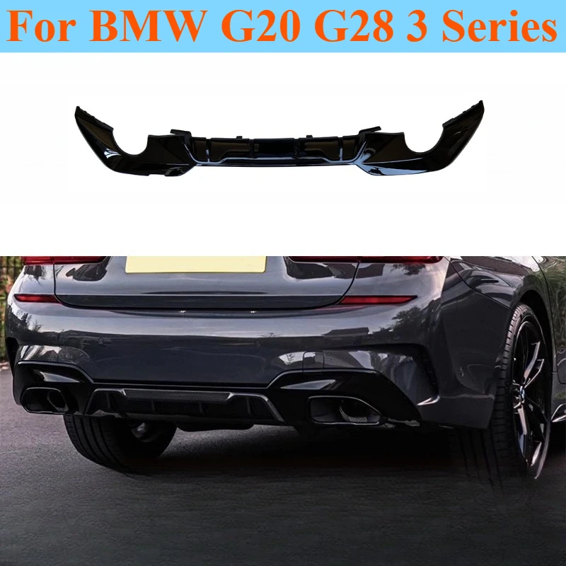 

For BMW G20 G28 3 Series Rear Bumper Lip Diffuser M Sport Style Round Hole Lower Spoiler Kit Exterior Modification Accessories