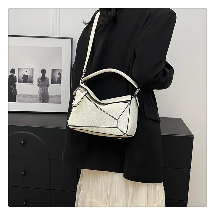 حقيبة مربعة عصرية لعام 2025، محفظة كروس على طراز إيندي، حقيبة كتف مرقعة للنساء، حقيبة يد صغيرة مستوحاة من المصمم الفريد #6