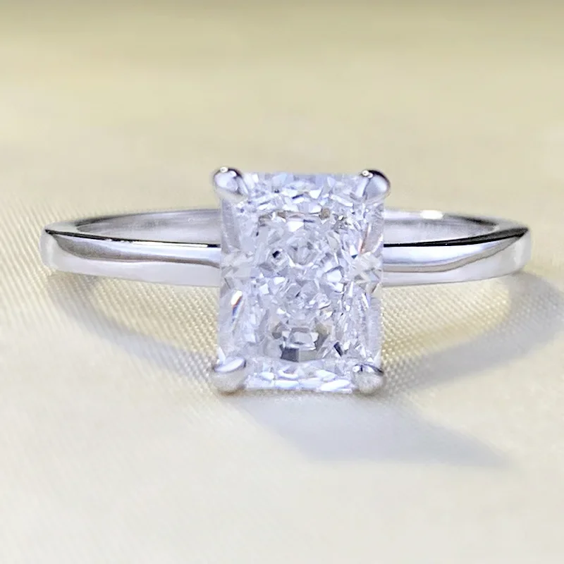 NEW 2024 S925 Sterling Silver Luxury Set with Full Diamond High Grade Zircon Fashion Ring