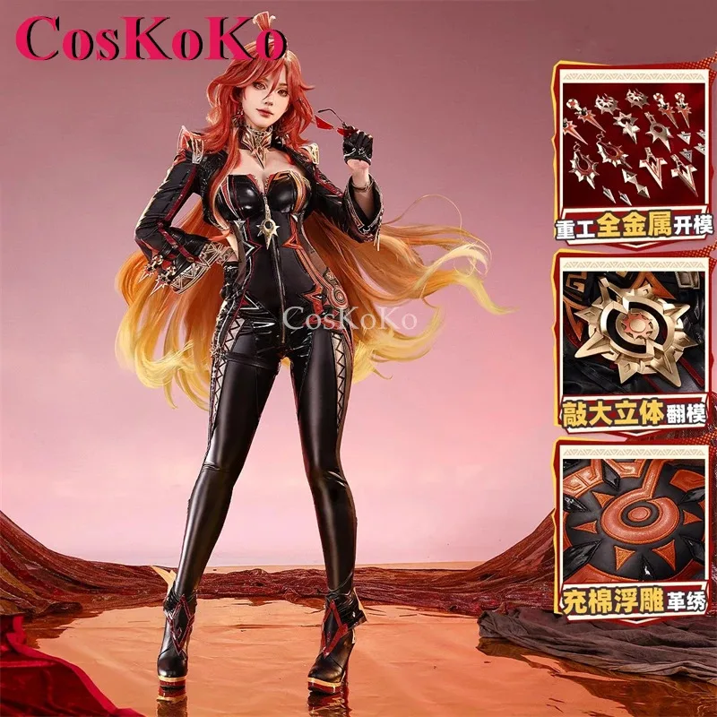

CosKoKo Mavuika Косплей Игра Genshin Impact Костюм Элегантная великолепная боевая форма Одежда для ролевых игр на Хэллоуин S-XL Новинка