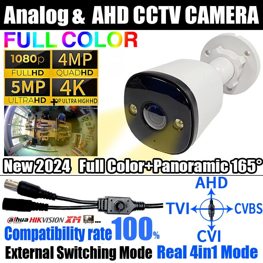 

Panoramic 4K 5MP 4MP 1080P 1.7mm CCTV AHD Full Color Camera Auto Luminous TVI/CVI/CVBS 4in1 OSD Digital Outdoor Security Monitor