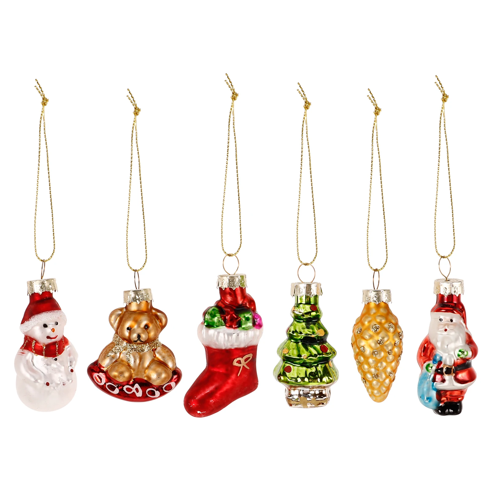 

6 Pcs Minature Tree Decorations Hanging Ornament Ornaments Decorative Holiday for Unique
