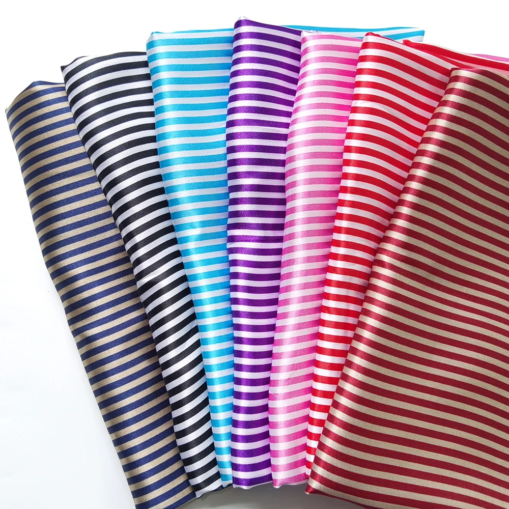 Satin-Stoff 58 Zoll Breit | 2 Meter | 5 Meter | Gestreiftes Material Futterstoff Seidiger Satin Großhandel – Detail 3