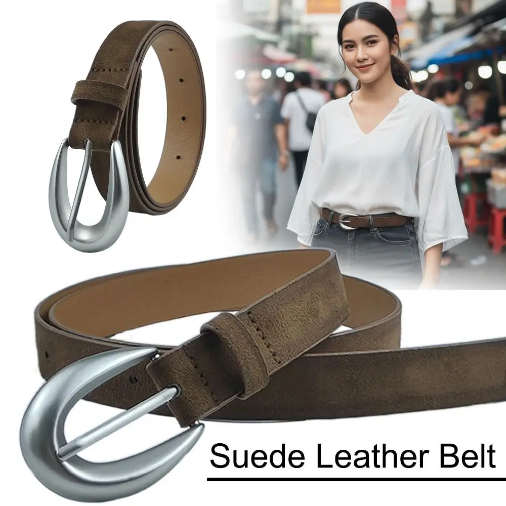 

Fashion Pin Buckle Suede Leather Belt PU Luxury Design Women Waist Belt Versatile Waistband Coat Skirt Decoration