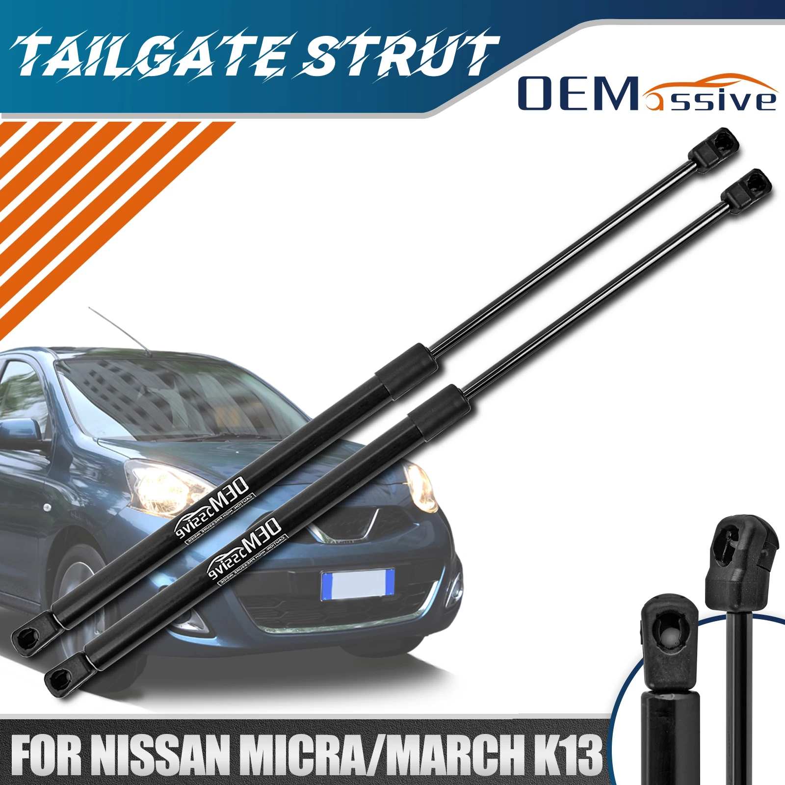 Pair Tailgate Strut For Nissan Micra March MK4 K13 Hatchback 2010 2011 - 2016 2017 Gas Spring Support Arms Boot Damper Holder