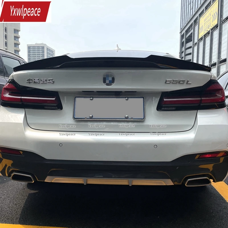 For BMW 5 Series G30 2018 2019 2020 2021 2022 M4 Style ABS Plastic Rear Trunk Lip Spoiler Wing Car Accessories