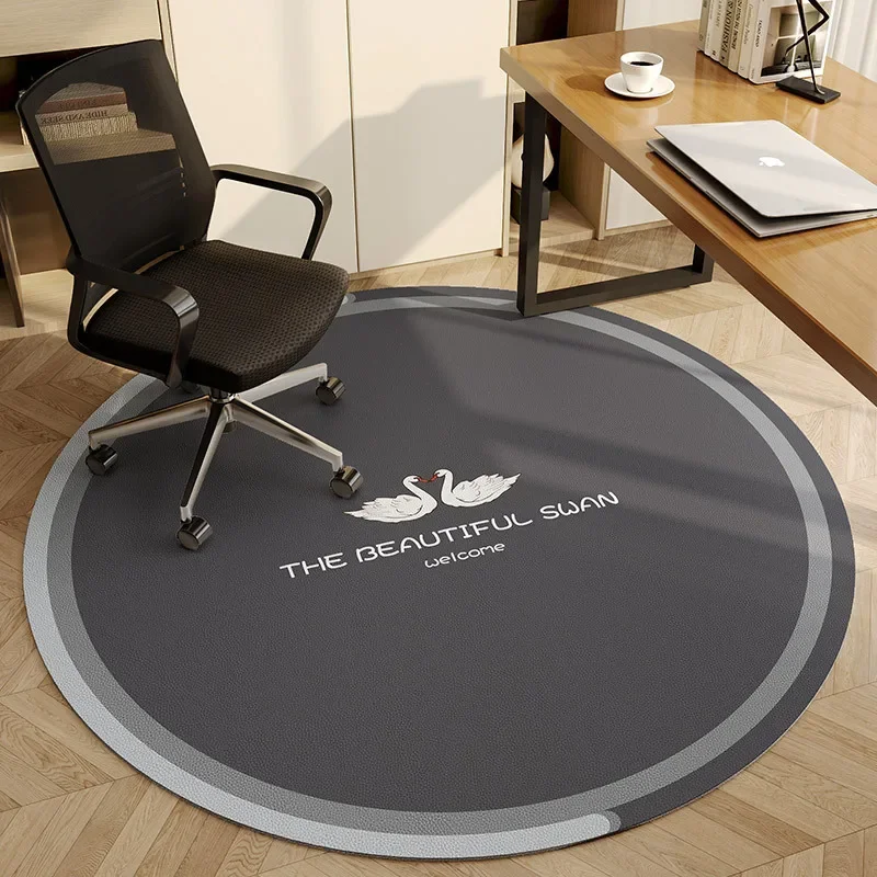 ~O~Round Floor Rug for Study, Office – Non-Slip Computer Chair Mat, Swivel Chair Carpet, Home Decor Floor Pad