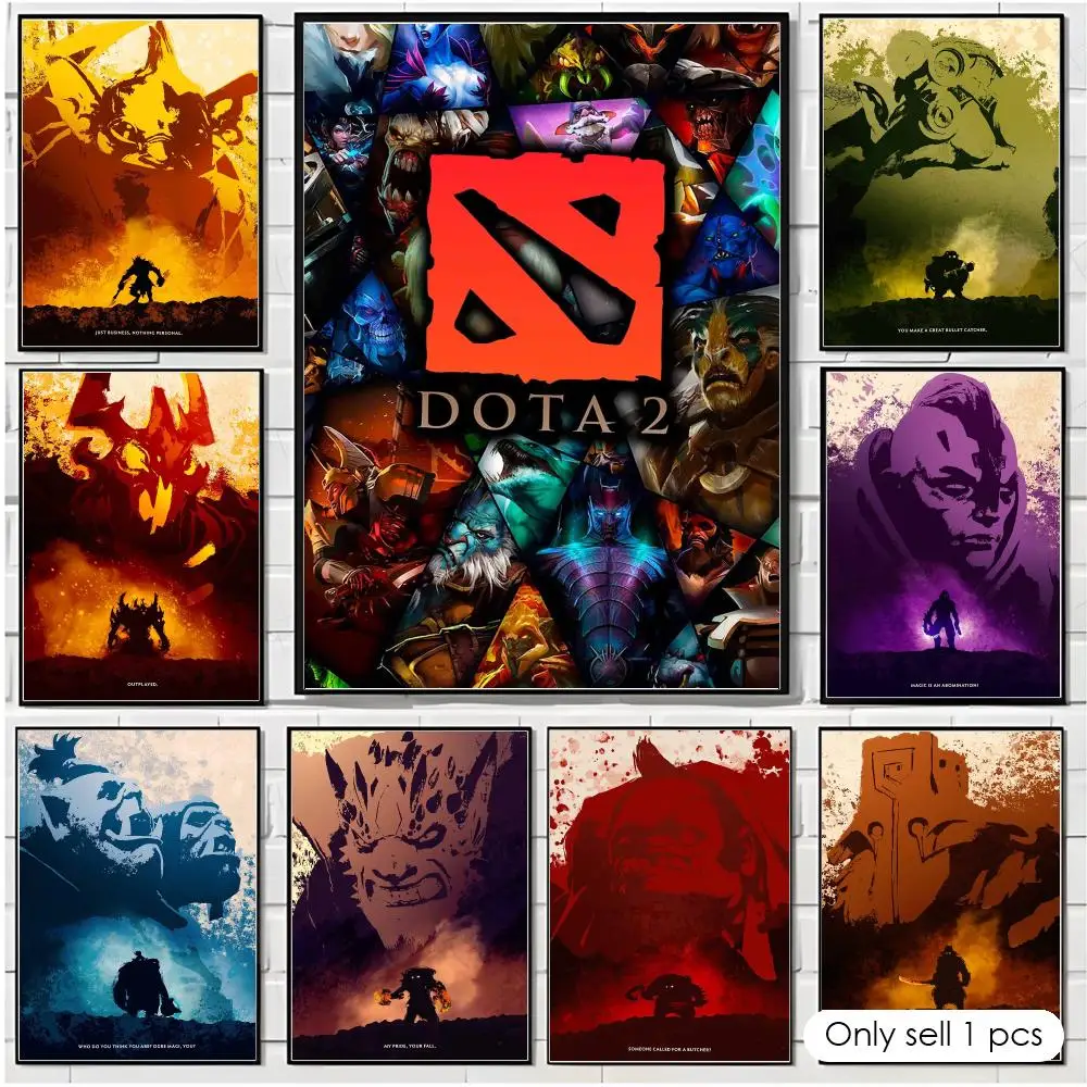 Popular Fantasy Game D-DOTA2 Poster Modern Minimalist Wall Art for Bedroom Living Room Contemporary Home Decor Gift