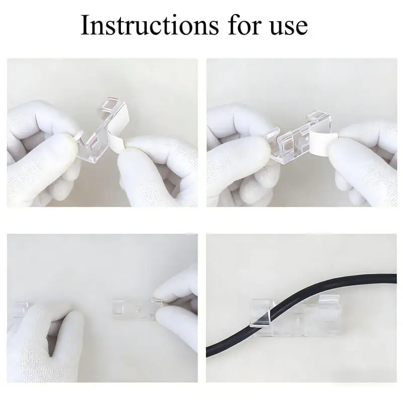 Picture 4: 20Pcs No-punch Cable Manager Wall Sticker Traceless Wire Storage, Fixed Self-adhesive Wire Clip, Network Cable Routing Artifact