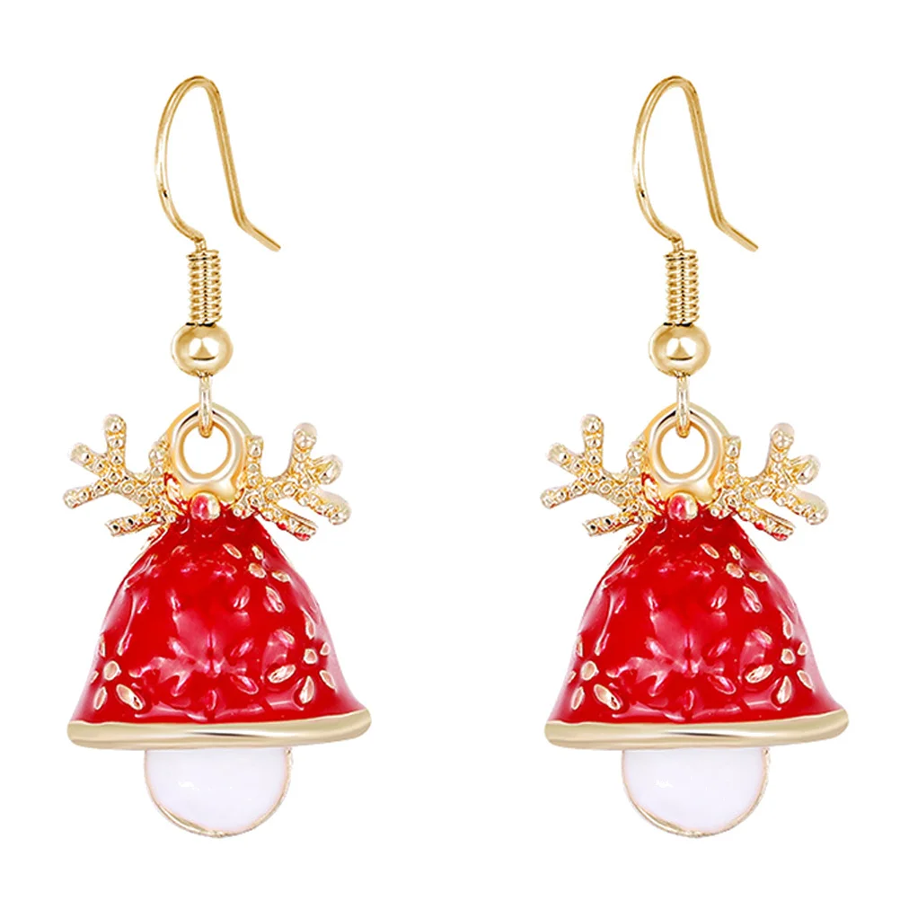 

1Pair Christmas Hat Ear Dangler Golden Red Durable Premium Material Chic Women Accessories Birthday Anniversary Celebration