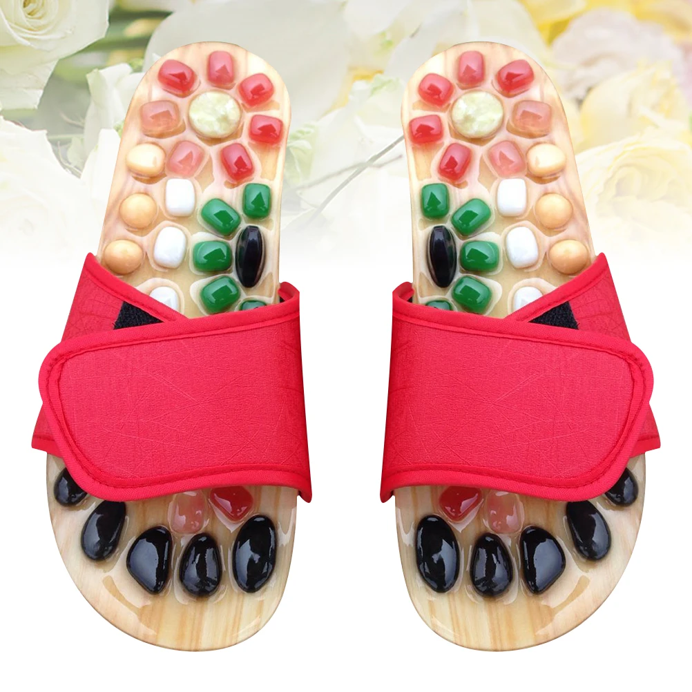 

Massage Slippers Size 37-38 Red Pu Eva Cobblestone Design For Foot Plantar Fasciitis Anti Fatigue Health