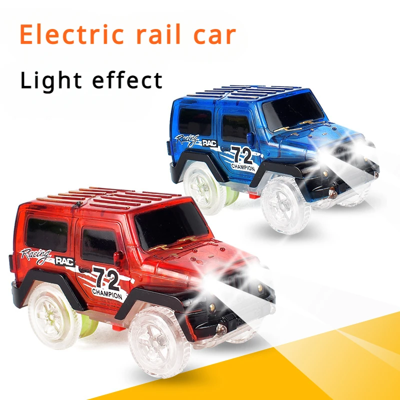 Luz de Flash eléctrica de alta velocidad para niños, ensamblaje de bricolaje, coche de riel, juguetes educativos para niños