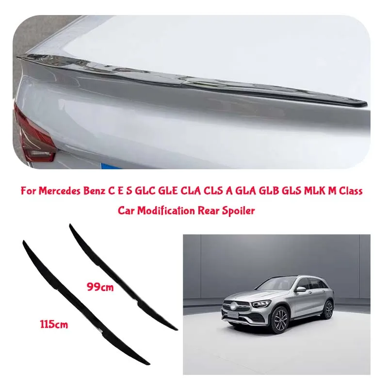 For Mercedes Benz PVC Material Car Special Tail Wing Punch-Free Integrated Paste Auto Spoiler car wing