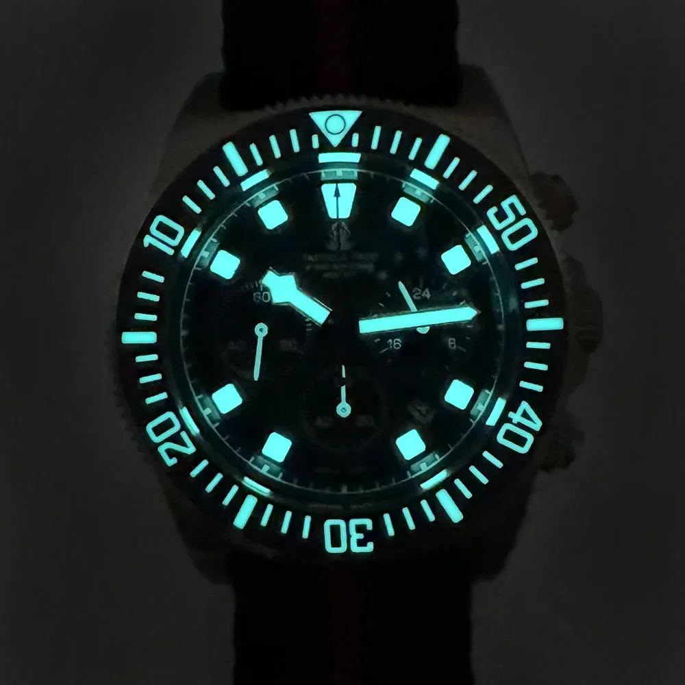 Reloj de pulsera táctico de rana de titanio FXD eco-drive Panda, cronógrafo de 200M, resistente al agua, superluminoso, para buceo, envío directo