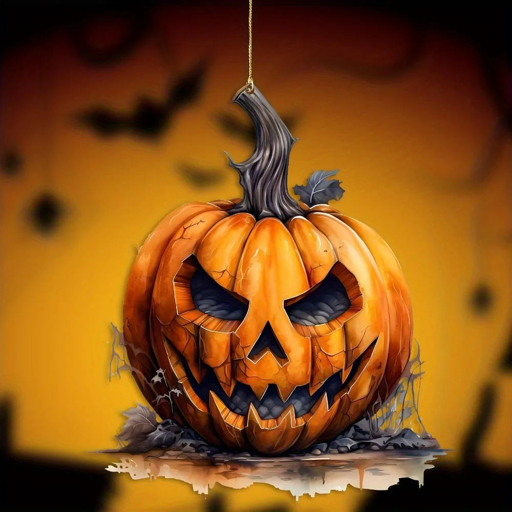 2D اليقطين عيد الهالوين معلقة. ديكور مرآة الرؤية الخلفية للسيارة مثالي لاحتفالات الهالوين. #4