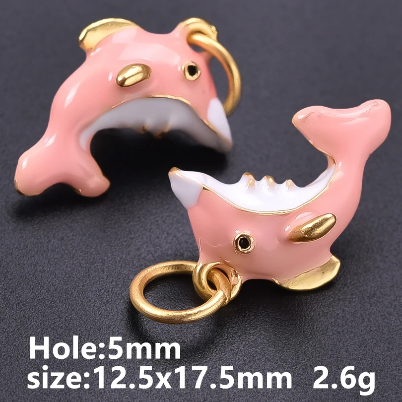 6 Stück Metall-Anhänger der Tier-Serie: Ente, Delfin, Giraffe, Hase, handgefertigt, zum Selbergestalten, personalisierbar, für Herren- und Damen-Halsketten, Schmuck. – Detail 4