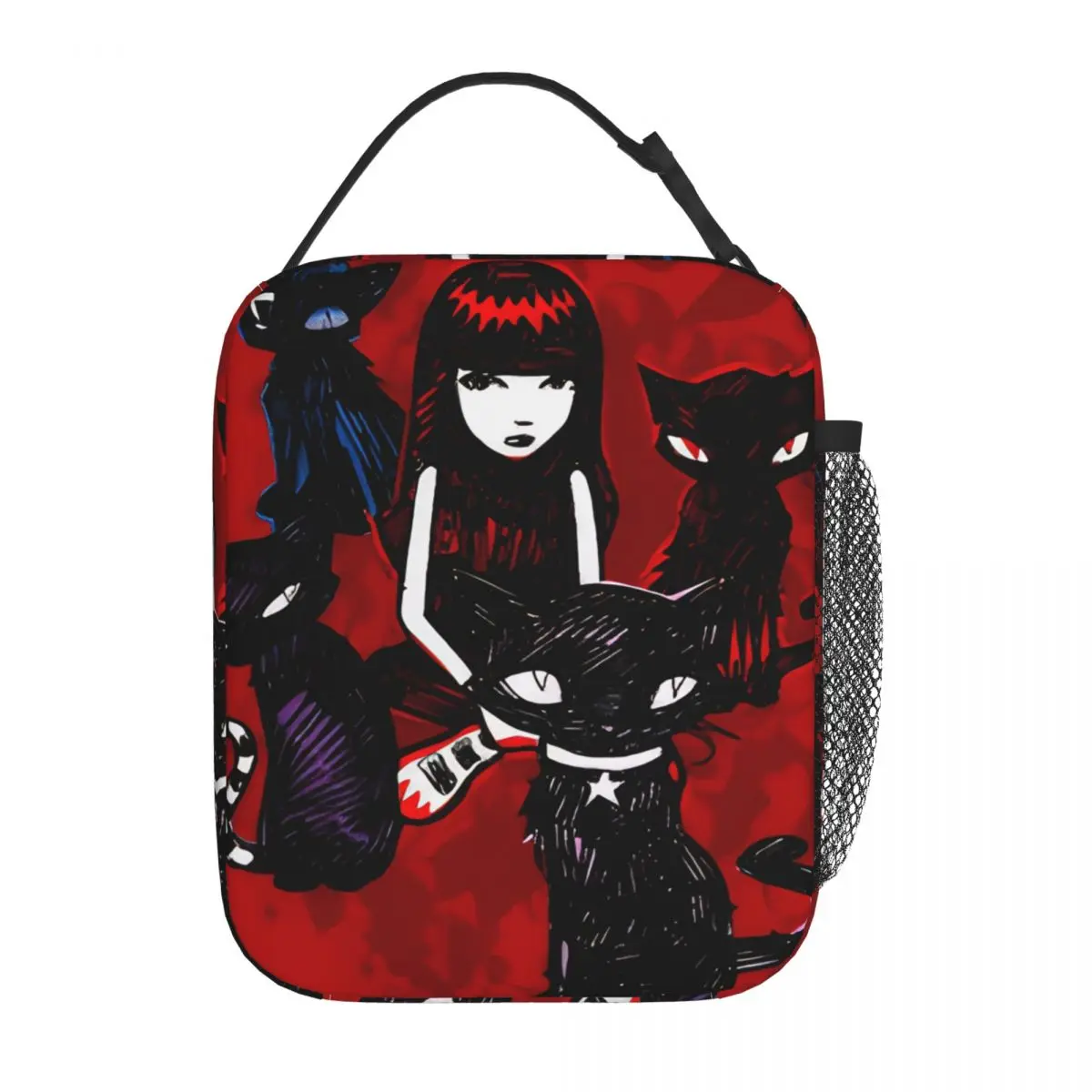 E-Emily  The Strange Cats Insulated Lunch Bags Thermal Bag  Lunch Container Portable Tote Lunch Box Girl Boy Office Outdoor
