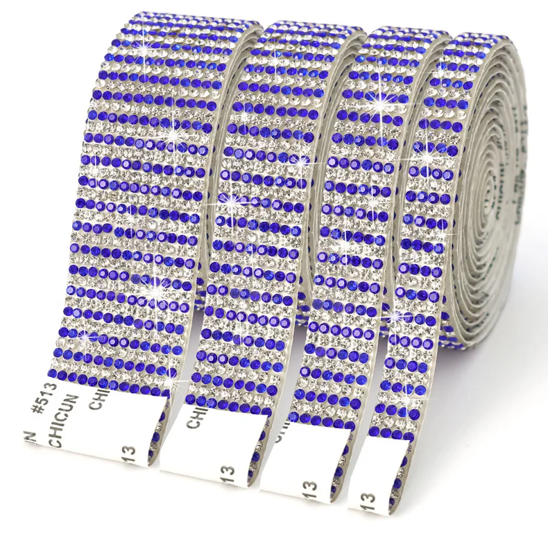 10 Yard Strassbänder Silber mit Abstandshaltern Selbstklebende Kristall-Diamant-Bänder für DIY-Kunsthandwerk Hochzeit Party Geschenkverpackung Dekoration – Detail 1