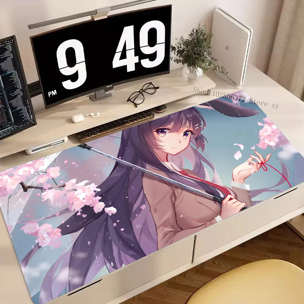 1PC Hot Cute Anime Girl Mai-senpai Non-slip Mouse Pad Suitable For Office Computers Laptops E-sports Game Desk Mats XXL Keyboard