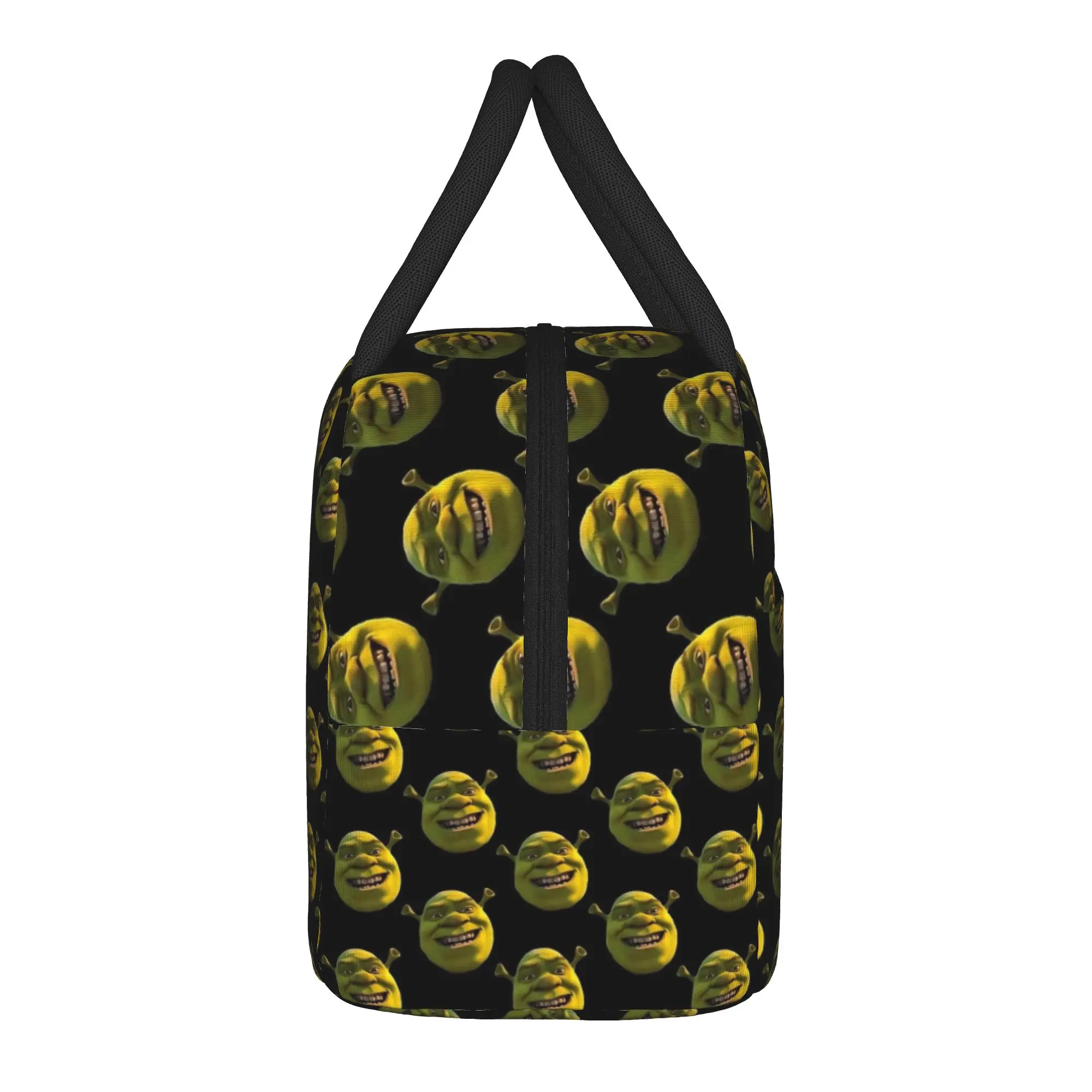 S-Shreks Face Im Head Ogre Heels Lunch Bag For Men Green Monster Lunch Box Funny Picnic Cooler Bag Portable Tote Food Bags