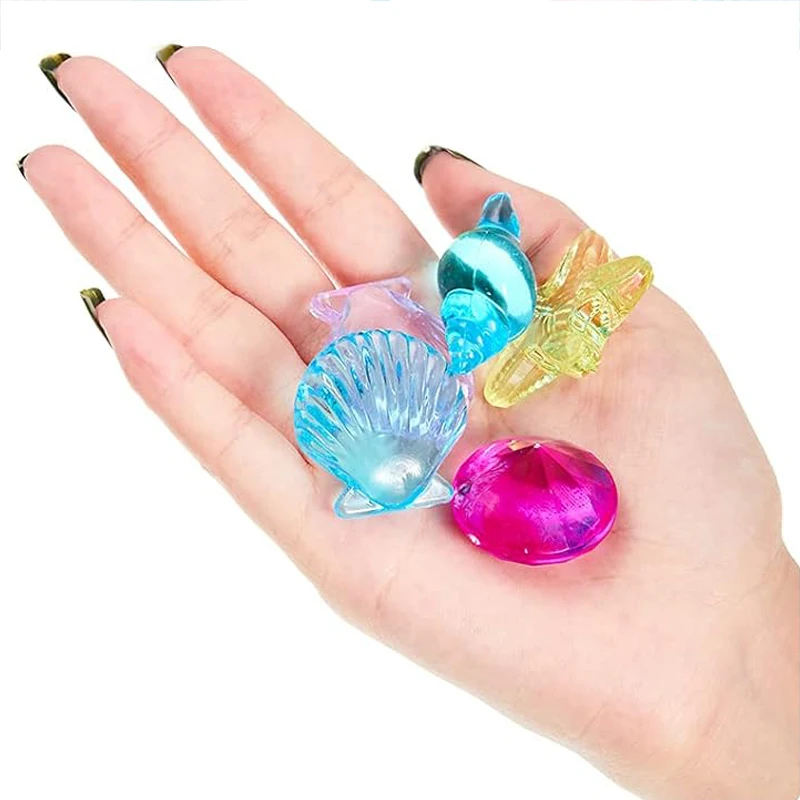 어린이용 컬러 플라스틱 보석 장난감 다이빙 보석 다양한 스타일 수영장 액세서리 물놀이 야외 스포츠 수영장 장식 TMZ