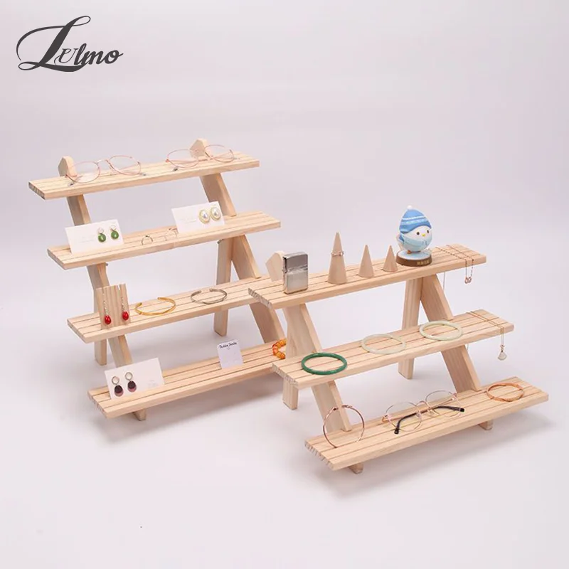 Multi-tiered Display Rack Log Ring Earring Stud Display Rack Removable Earring Card Jewelry Rack Doll Hand Showing