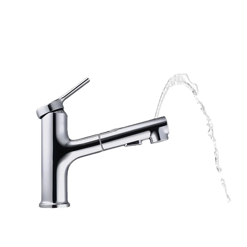 

Black Matte Anti-Fingerprint 3 Modes Splash Resistant Zinc Alloy Spout Pull Out Mouthwash Faucet Bathroom Basin Faucet