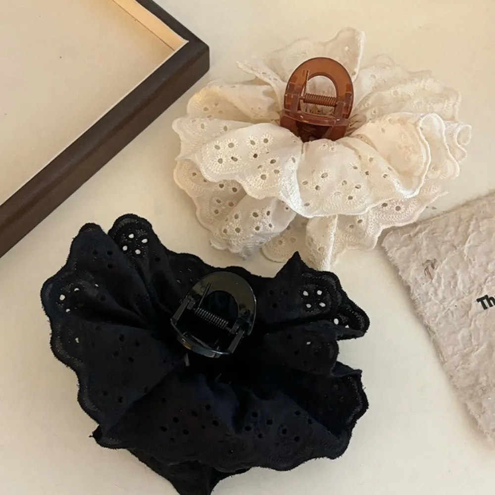 Pinza para el pelo de gran tamaño, accesorios para el cabello, tocado de encaje, Pinza de agarre, horquilla de Color sólido para mujer