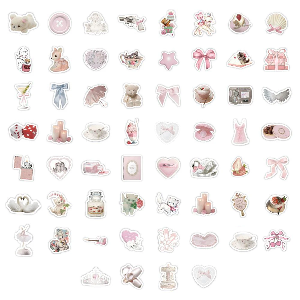 10/30/60pcs Cute Coquette Pink Ballet Girl Stickers decalcomanie Laptop Scrapbook valigia decorazione del telefono Sticker bambini classici giocattoli