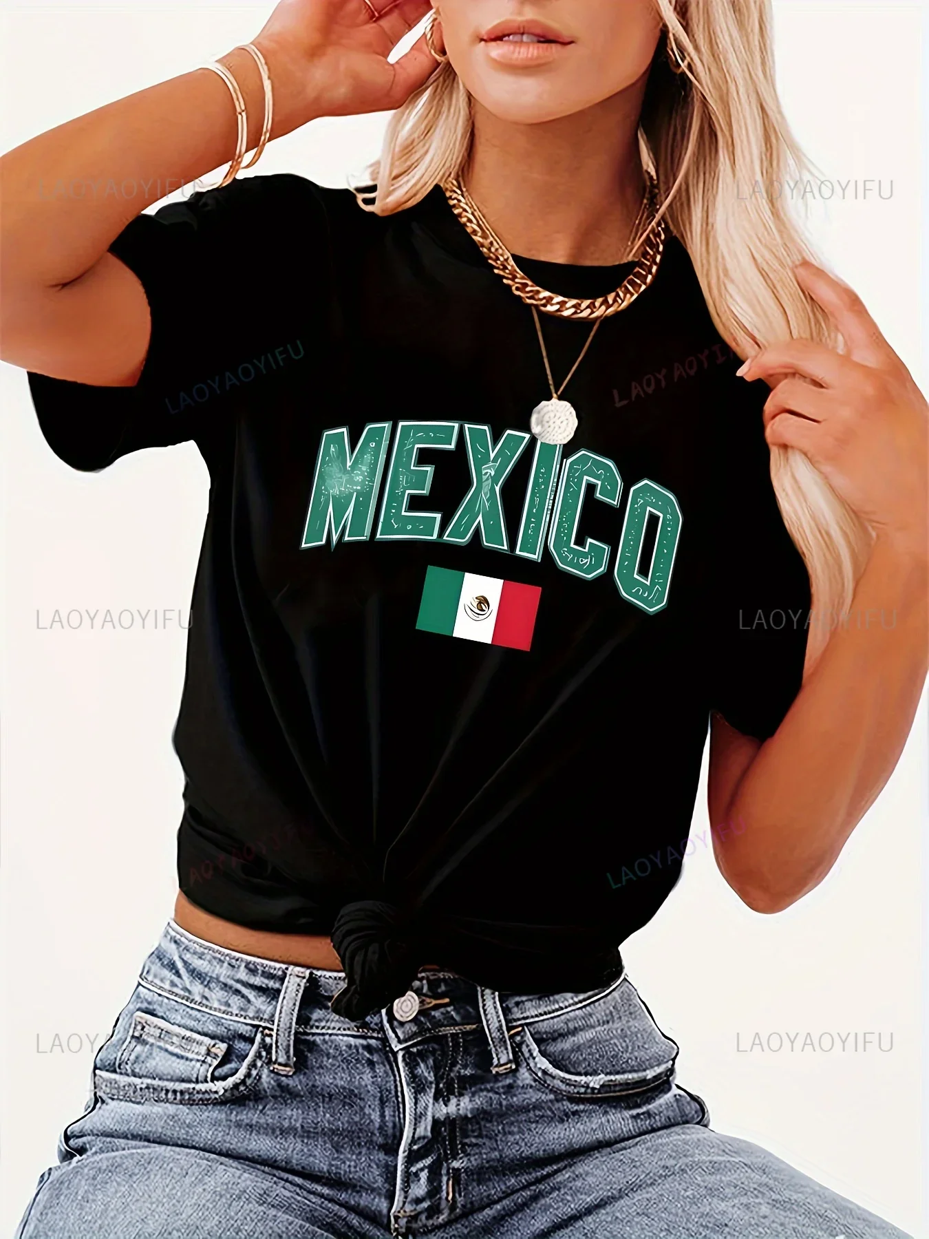 عيد الاستقلال المكسيكي امرأة الجرافيك تي شيرت فيفا المكسيك رجل الصيف عالية الجودة القطن التي شيرت موضة ملابس علوية غير رسمية في الهواء الطلق