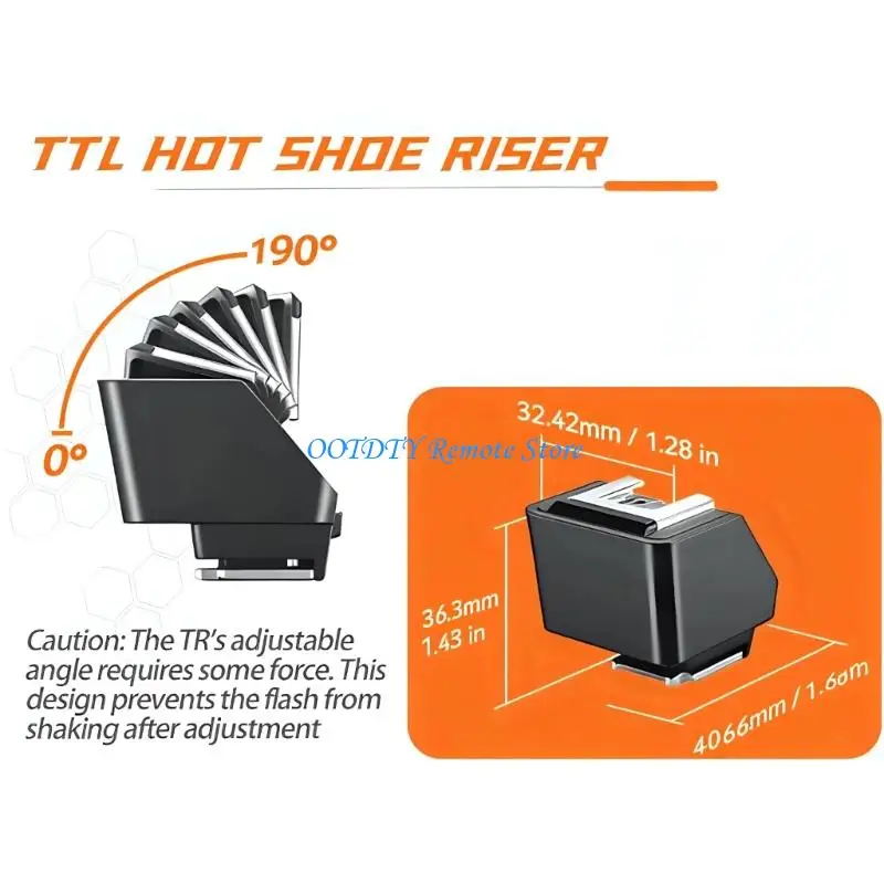  Camera Flash Risers Mount With 91° Tilts Adjustment AntiObstruction Multiple TTL Systems HSS Support Aluminum Accessory