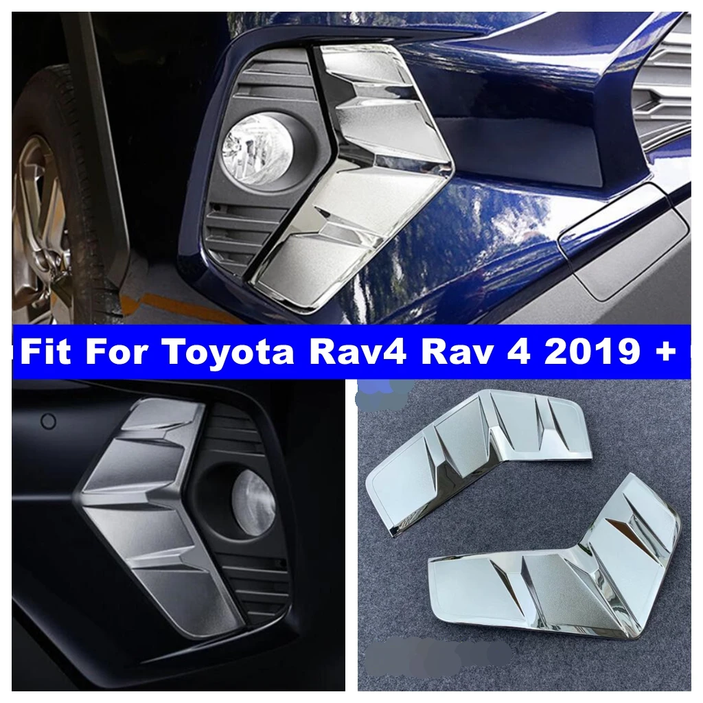 

Car Front Head Fog Lights Lamps Eyelid Eyebrow Cover Trim Chrome Exterior Accessories Fit For TOYOTA RAV4 RAV 4 XA50 2019 - 2022