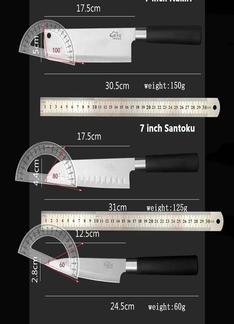 3 szt. Zestaw noży kuchennych nóż kuchenny Santoku Nakiri Super ostry nóż japonia zestaw noży przybory kuchenne wyprzedaż