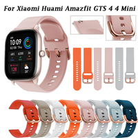 20mm Silicone Band For Xiaomi Amazfit GTS4 3 4 Mini Strap Rose Gold Buckle Bracelet Smartwatch Amazfit Bip 3 Pro Easyfit Correa