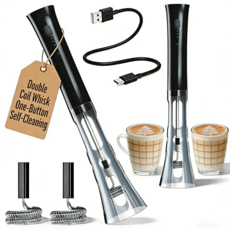 

Ручной вспениватель молока с нержавеющим стержнем, низким уровнем шума, перезаряжаемый, электрический, для кофе, с защитой от случайного включения