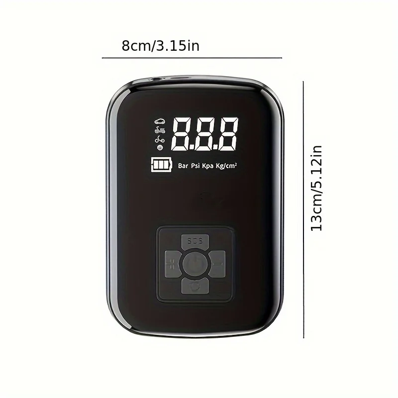 1 منفاخ ضاغط السيارة المحمول اللاسلكي المحمول، تضخم الإطارات المناسب وضغط المحرك #2