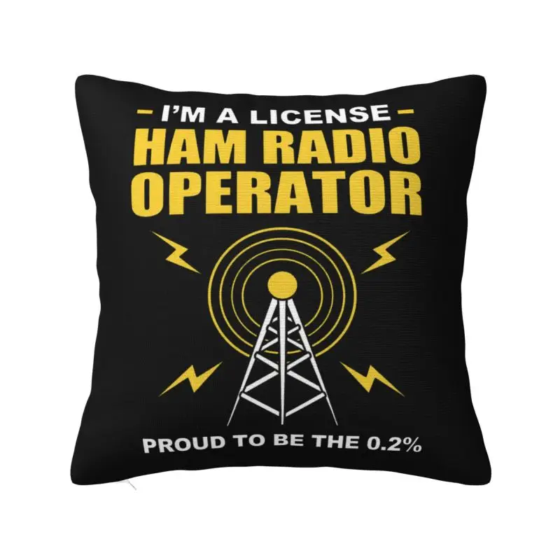 Nordic Style Licensed Ham Retro Radio Operator Cushion Cover 40x40cm Soft Pillow Case for Car Square Pillowcase Home Decorative