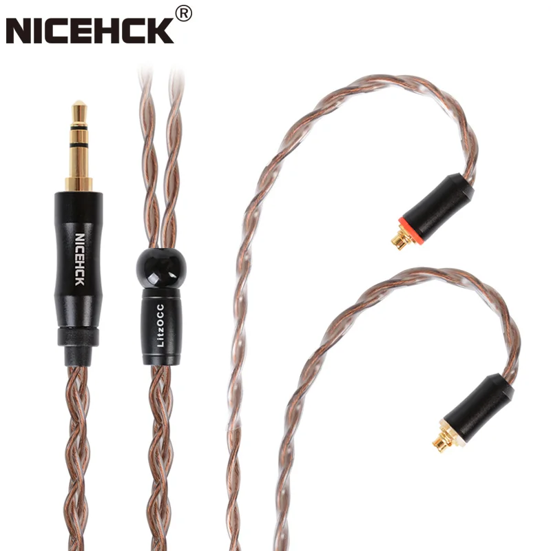 NiceHCK LitzOCC 4N Litz OCC Copper Earphone Cable 3.5mm/2.5mm/4.4mm MMCX/QDC/0.78 2Pin For CIEM ZAX ASX ASF BA8 VX V90s MK3 MK4