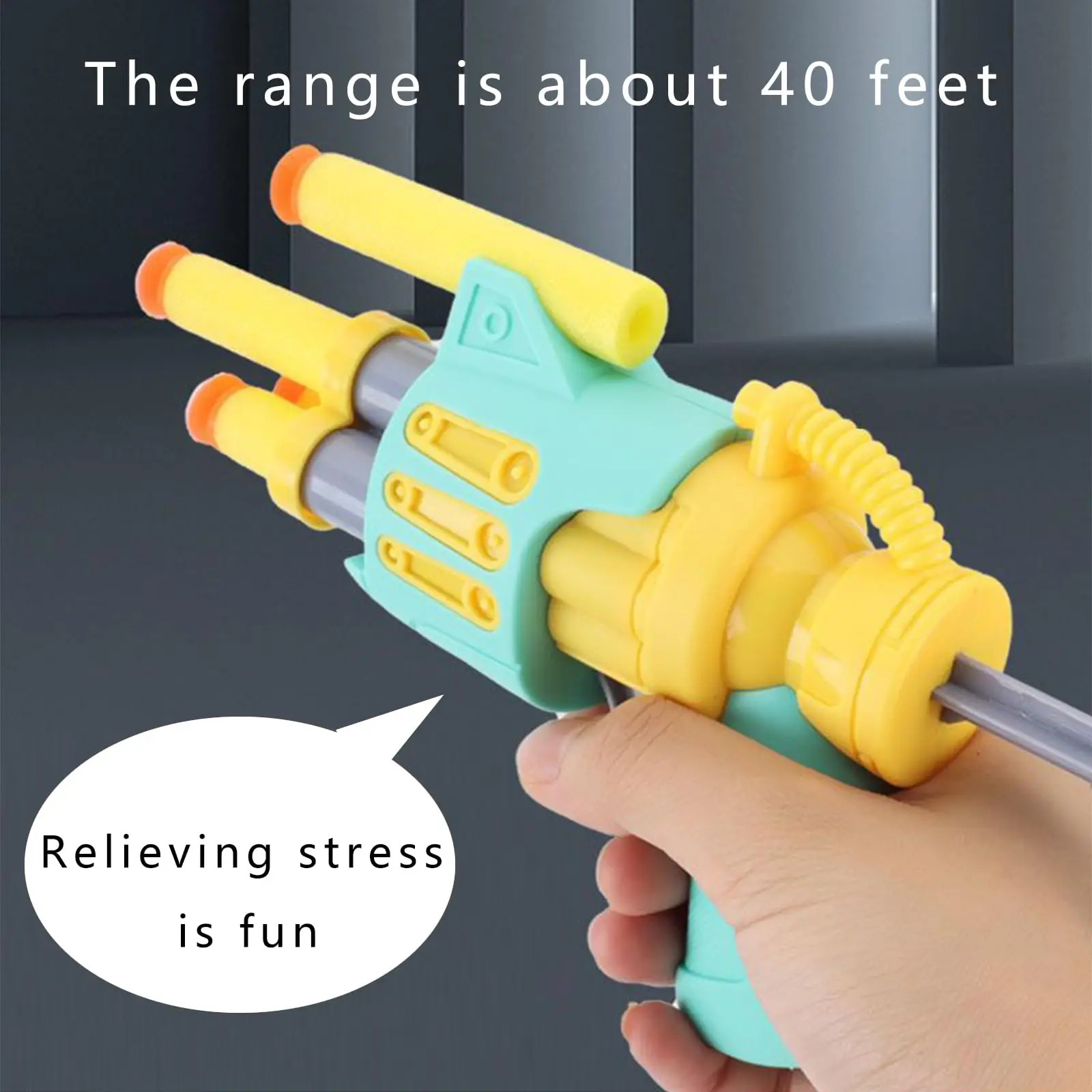 Pistol Dart Soft Bounce Toy Gun Stress Reducing Toys Fidget Gun  With 10 Soft Foam Darts Bullets Great Gift For Boy Adults Kids - Image 6