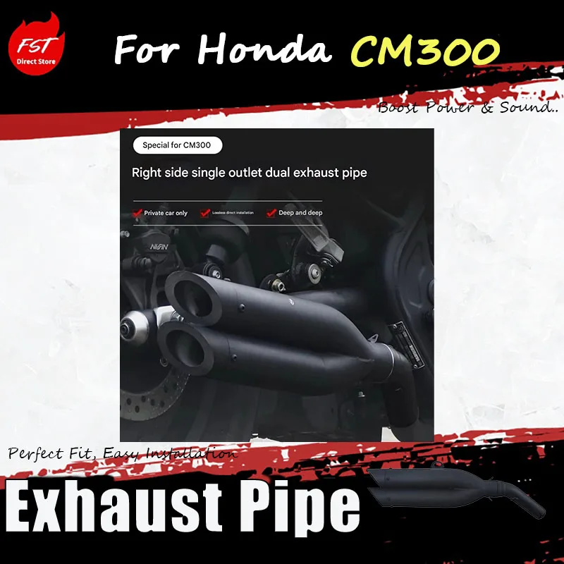 

For the modification of Honda CM300 to install VH dual-exhaust pipes without damaging the structure